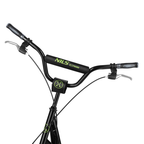 Самокат WH10201 Nils Extreme, 16/12 дюймів, з надувними колесами, чорно-зелений