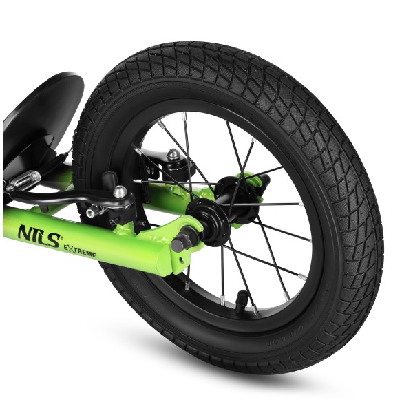 Самокат WH10201 Nils Extreme, 16/12 дюймів, з надувними колесами, чорно-зелений
