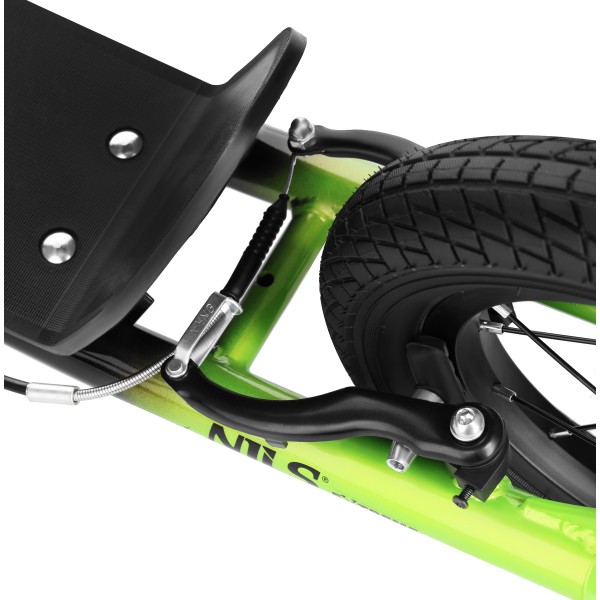 Самокат WH10201 Nils Extreme, 16/12 дюймів, з надувними колесами, чорно-зелений