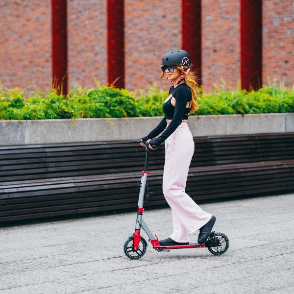 Самокат HM122T Nils Extreme LED з дисковим гальмом, сріблястий