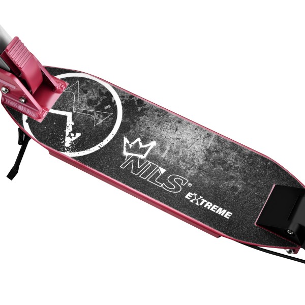 Самокат HM122T Nils Extreme LED з дисковим гальмом, сріблястий