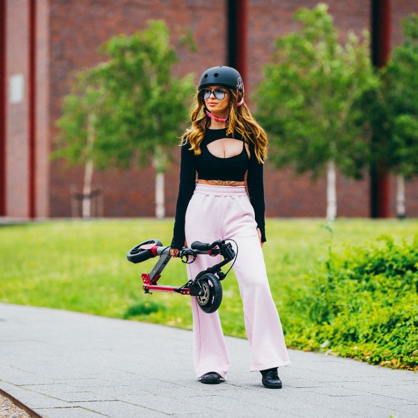 Самокат HM122T Nils Extreme LED з дисковим гальмом, сріблястий