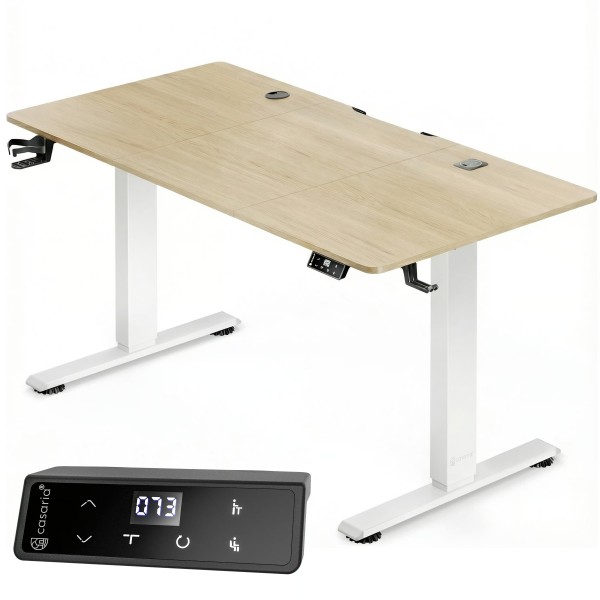 Стіл з регулюванням висоти Casaria 120×60см, електричний, бежевий