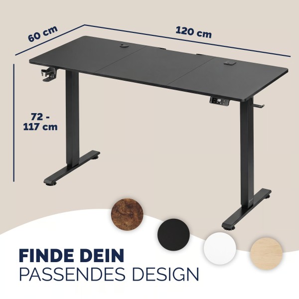 Стіл з регулюванням висоти Casaria 120×60см, електричний, чорний