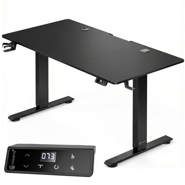 Стіл з регулюванням висоти Casaria 160×75см, електричний, чорний