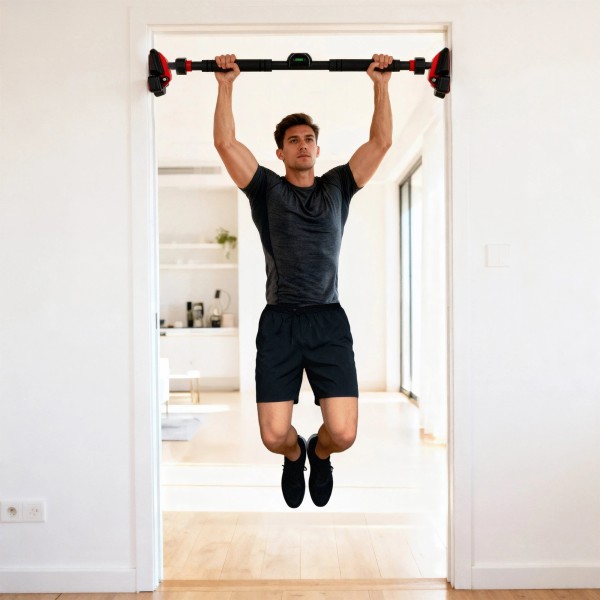 Турнік розсувний у двері HMS DD500 з лічильником, 77–95см