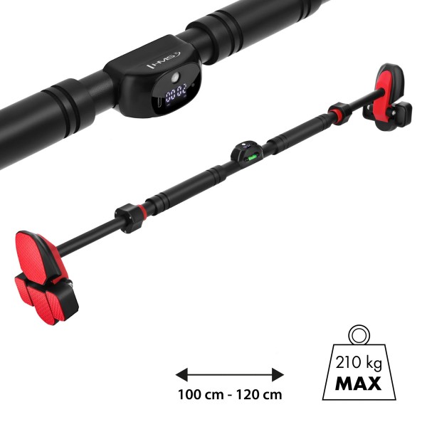 Турнік розсувний у двері HMS DD501 з лічильником, 100–120см