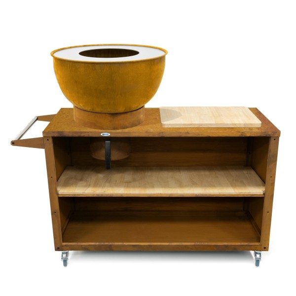 Садова кухня з полицями та грилем HEAT Outdoor Living Trolle, світло-коричнева