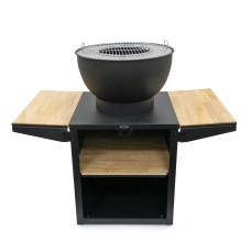 Садова кухня з полицями та грилем HEAT Outdoor Living Kjok, чорна