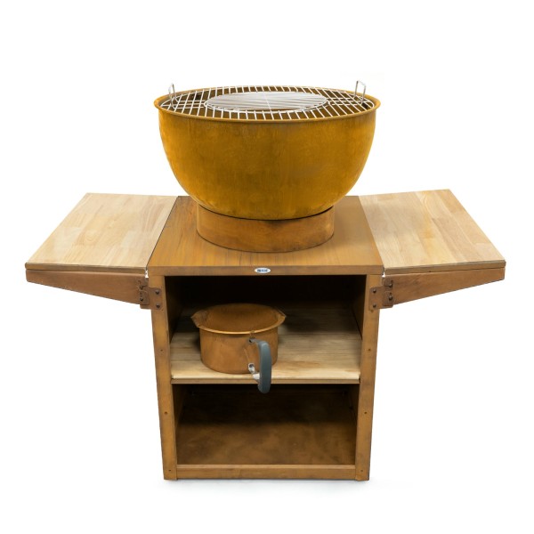 Садова кухня з полицями та грилем HEAT Outdoor Living Kjok, світло-коричнева