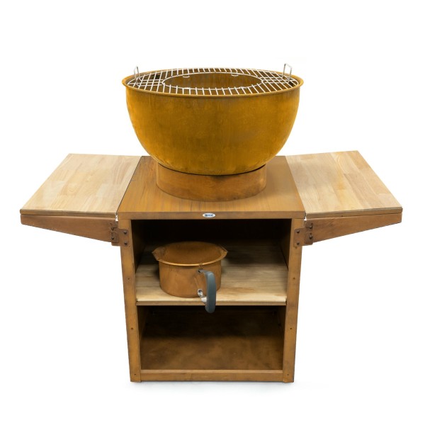 Садова кухня з полицями та грилем HEAT Outdoor Living Kjok, світло-коричнева