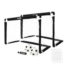 Дитячі футбольні ворота 92х64 см VirtuFit з 2 мʼячами та насосом, чорні