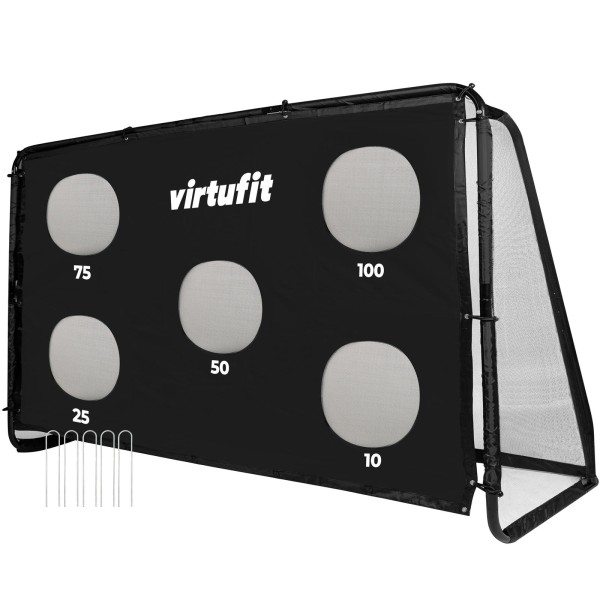 Футбольні ворота VirtuFit Pro 300x200 см з цільовою сіткою
