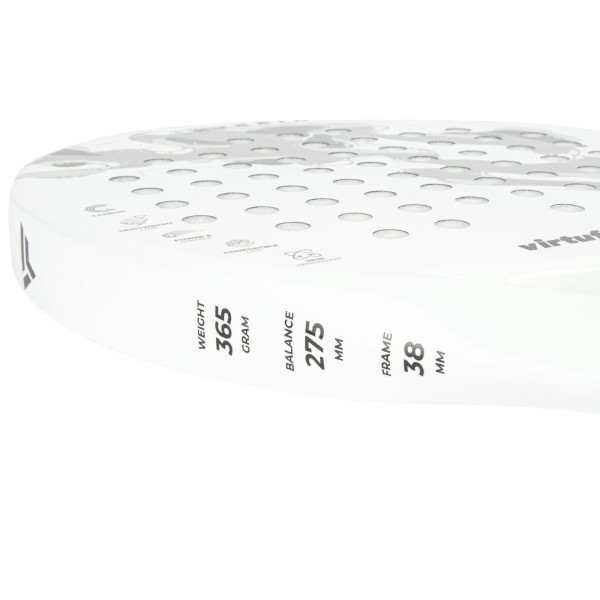 Ракетка для паделу VirtuFit Hybrid, біло-сіра, середній рівень