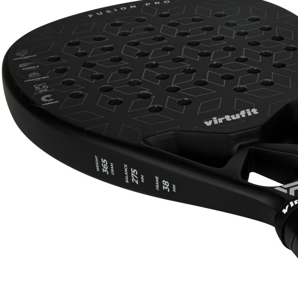 Ракетка для паделу VirtuFit Fusion Pro, чорно-срібна, просунутий рівень