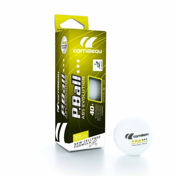 М’ячі для настільного тенісу Cornilleau P-Ball Ittf білі 3шт