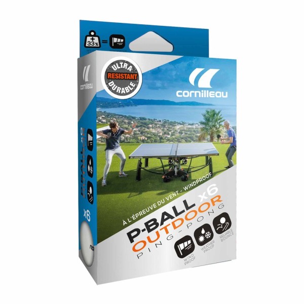 М’ячі для настільного тенісу Cornilleau Outdoor білі 6шт