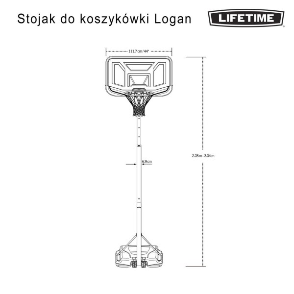 Баскетбольна стійка 44" Lifetime Logan 90819