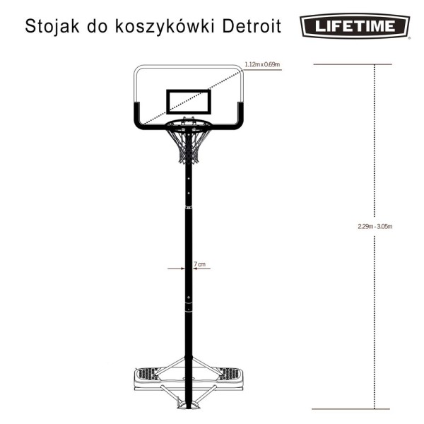 Баскетбольна стійка 44" Lifetime Detroit 90632