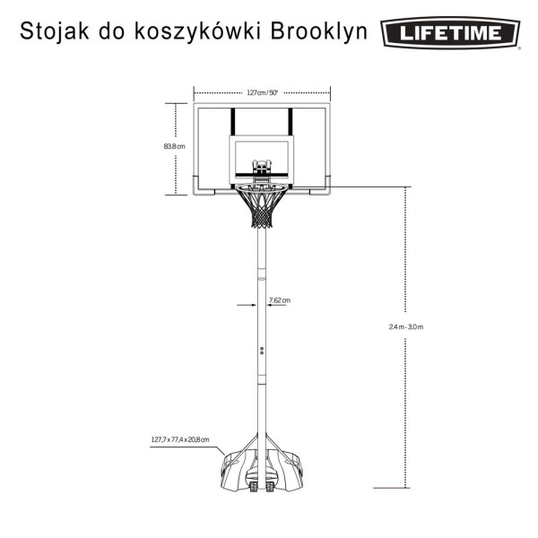 Баскетбольна стійка 50" Lifetime Brooklyn 90981
