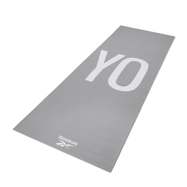Двосторонній килимок для йоги Reebok Double Sided 4mm Yoga Mat сірий Уні 173 х 61 х 0,4 см