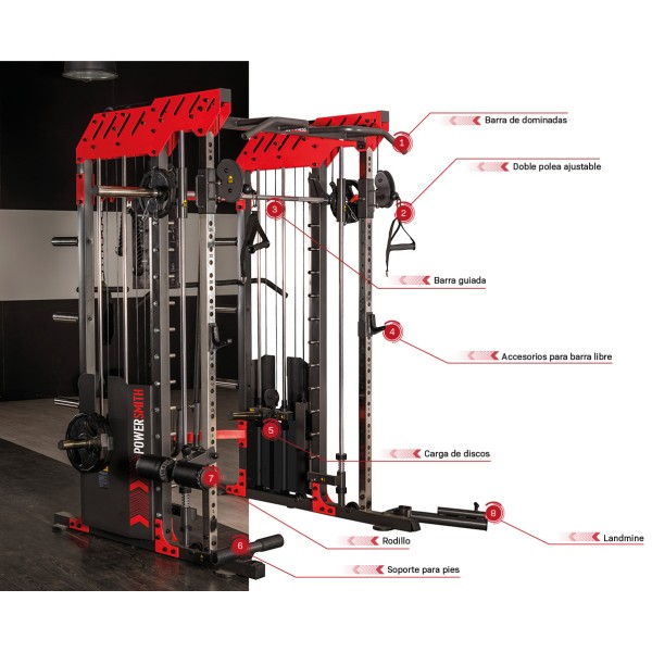 Фітнес-станція з тренажером Сміта BH Fitness Power Smith напівпрофесійна