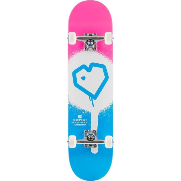 Скейтборд Blueprint Spray Heart V2 7.75" Blue/White/Pink 