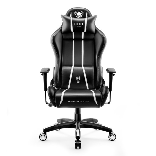 Геймерське крісло Diablo X-One 2.0King Size для високих людей чорно-біле