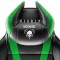 Подушка підголівник Diablo Chairs X-Horn з персоналізованою чорно-зеленою вишивкою