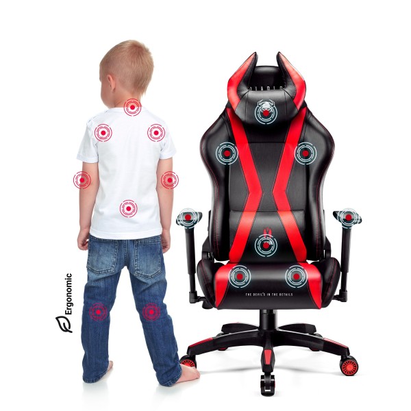 Геймерське крісло Diablo X-Horn 2.0 Kids для дітей чорно-червоне