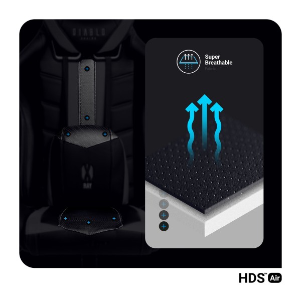 Геймерське крісло Diablo X-RayKing Size для високих людей чорно-сіре