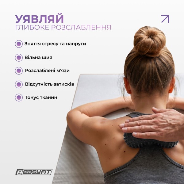Масажний м'ячик EasyFit Goober з шипами чорний