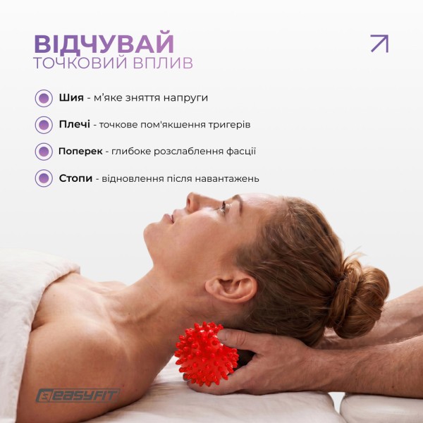 Масажний м'ячик EasyFit Goober з шипами червоний