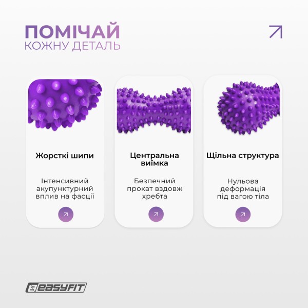 Масажний м'ячик EasyFit Goober з шипами фіолетовий