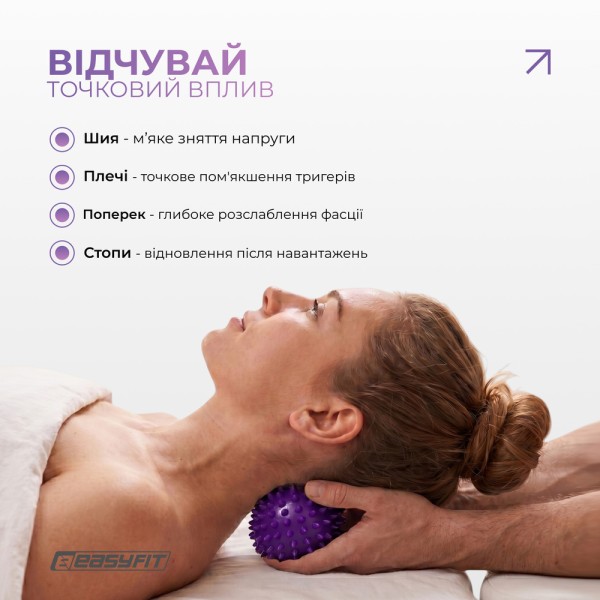 Масажний м'ячик EasyFit Goober з шипами фіолетовий