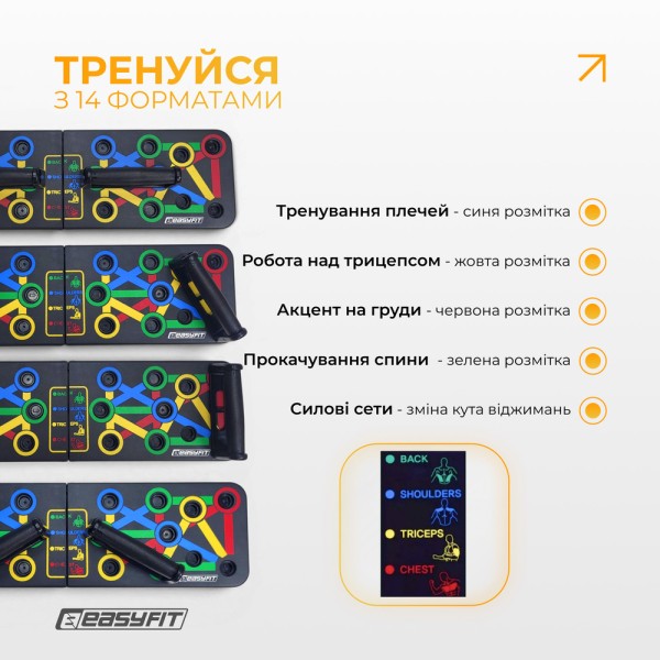 Дошка для віджимань EasyFit Straight тренажер регульований