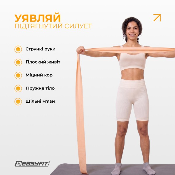 Стрічка для пілатесу EasyFit EPP 0.5 мм персикова