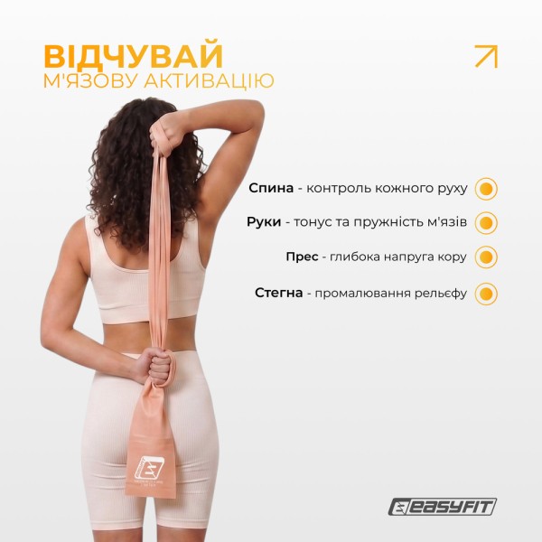 Стрічка для пілатесу EasyFit EPP 0.5 мм персикова