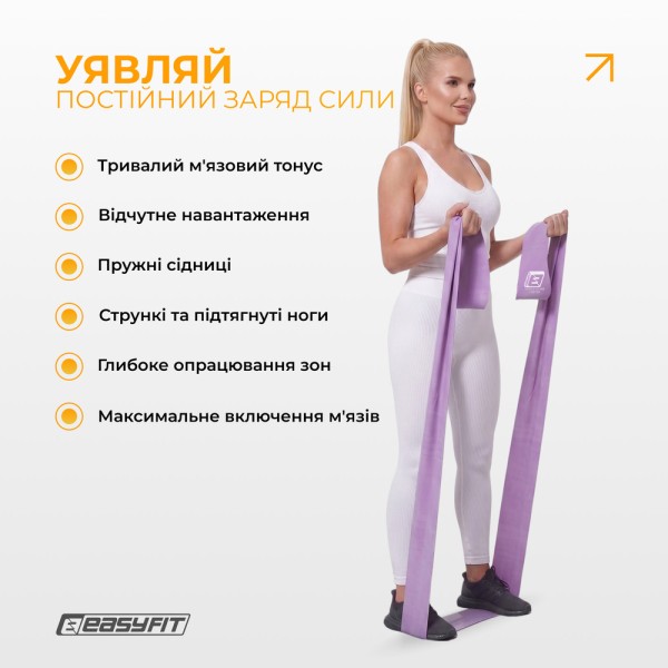 Стрічка для пілатесу EasyFit EPP 0.65 мм пурпурова