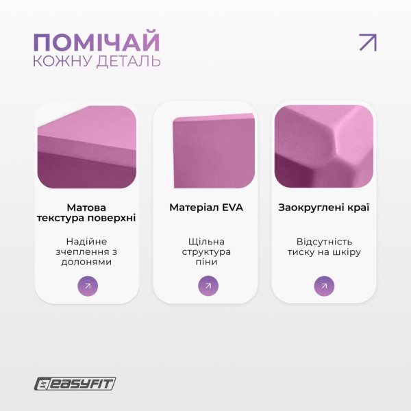 Блок для йоги EasyFit EVA Рожевий