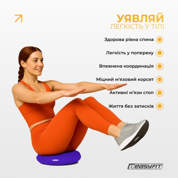 Балансувальна масажна подушка EasyFit фіолетова