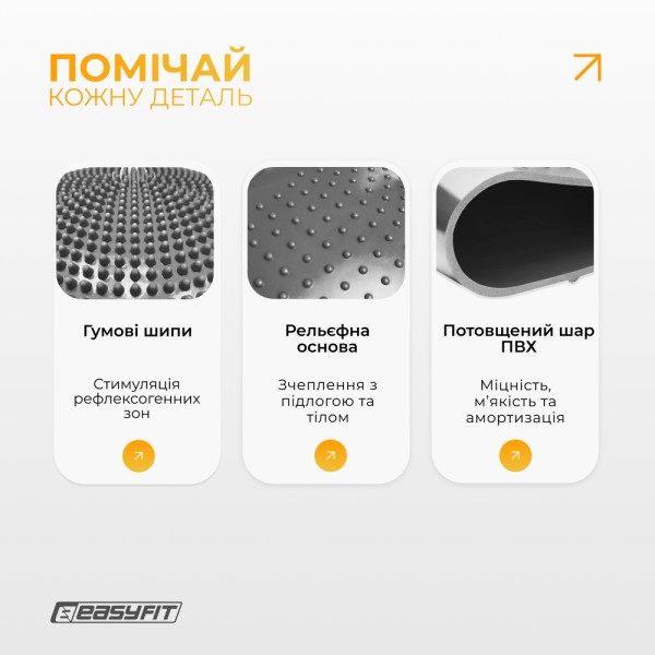 Балансувальна подушка масажна EasyFit Balance Cushion-A сіра + насос