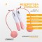 Скакалка без шнура EasyFit TwinRope з лічильником 2,8 м білий-рожевий