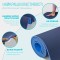 Килимок для йоги та фітнеса EasyFit TPE+TC 6мм двошаровий + Чохол синій з блакитним