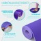 Килимок для йоги та фітнеса EasyFit TPE+TC 6мм двошаровий + Чохол бузковий з св.бузковим
