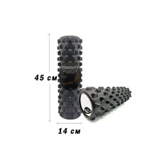 Масажний ролик EasyFit Grid Roller PRO 45 см Чорний