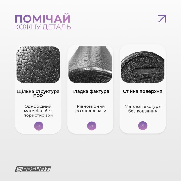 Масажний ролик EasyFit PolyFoam Roller EPP 45 см