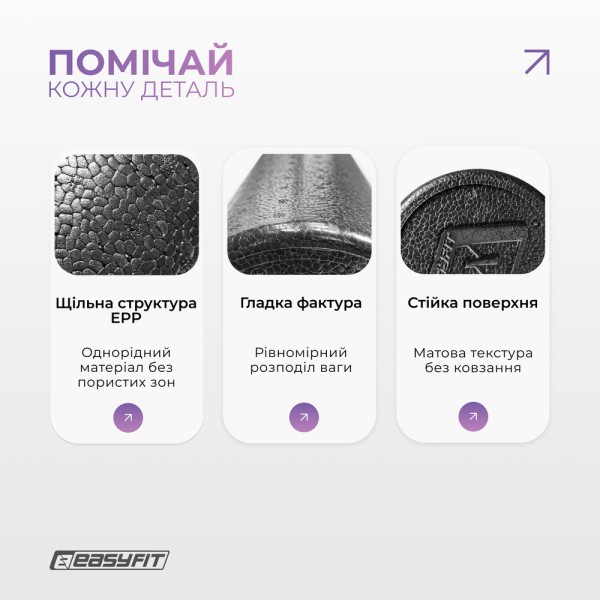 Масажний ролик EasyFit PolyFoam Roller EPP 60 см