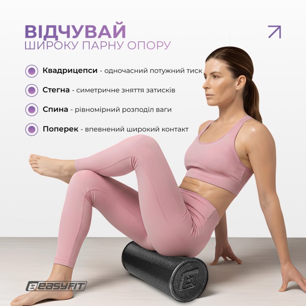 Масажний ролик EasyFit PolyFoam Roller EPP 60 см