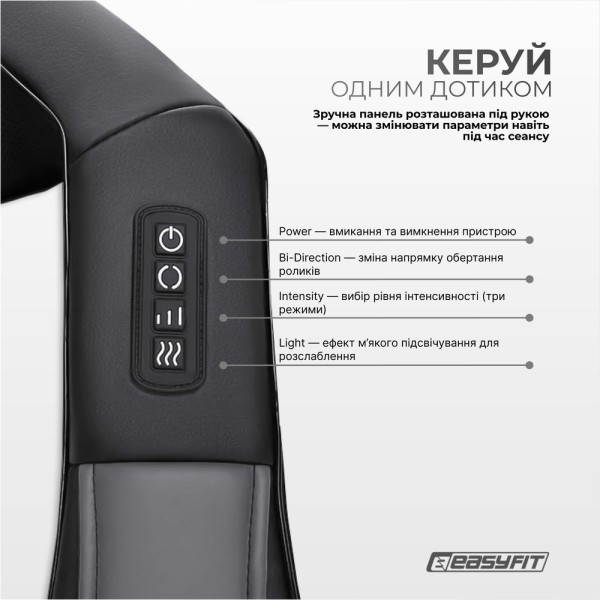 Масажер для шиї EasyFit Shiatsu (роликовий шиацу-масаж плечей і тіла)